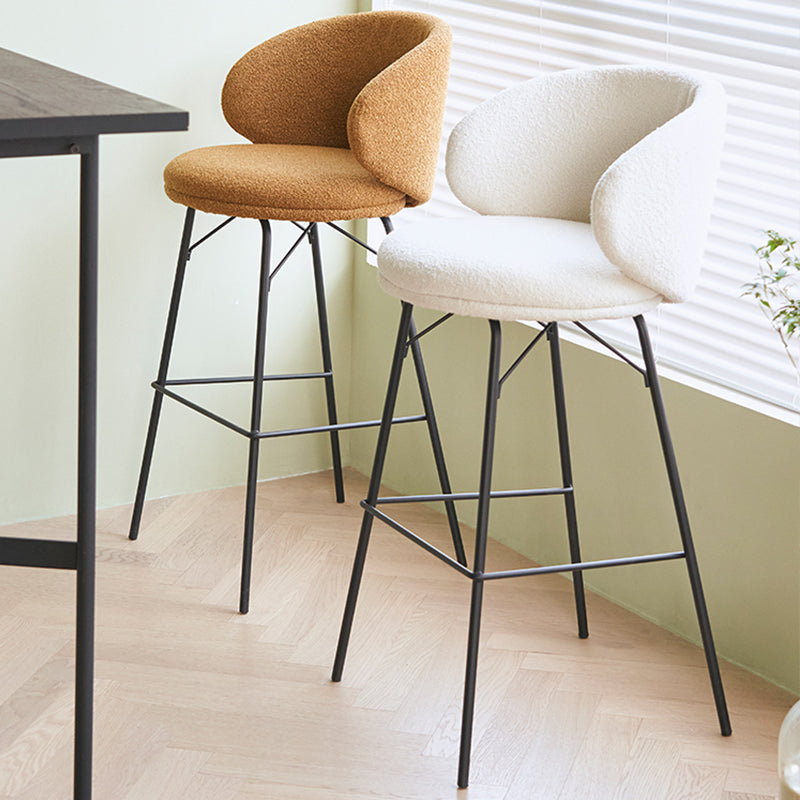 Modern Style Upholstered Counter Stool Low Back Bar Stool for Living Room