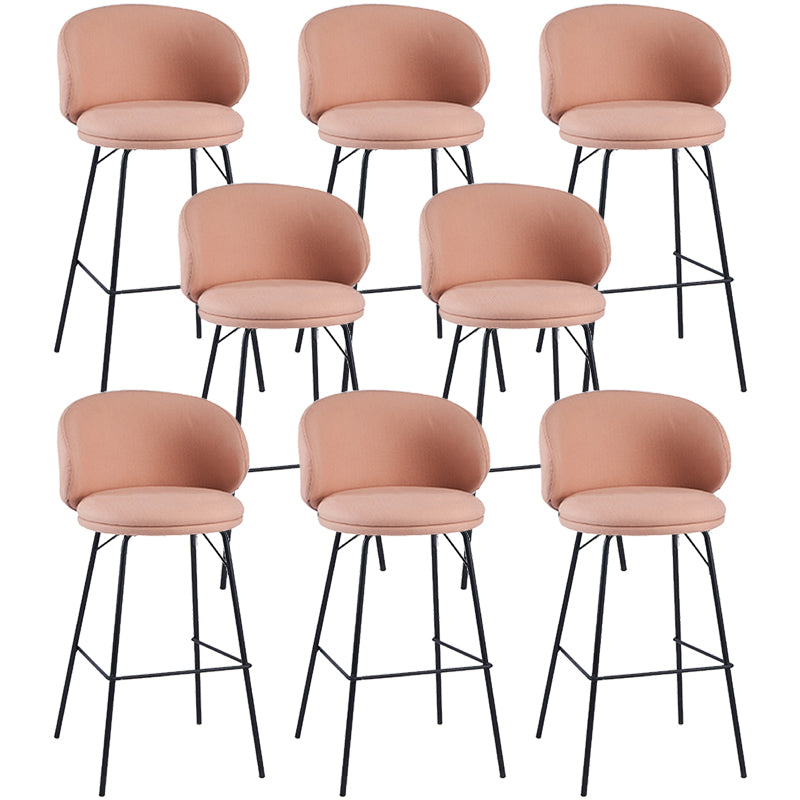 Modern Style Upholstered Counter Stool Low Back Bar Stool for Living Room