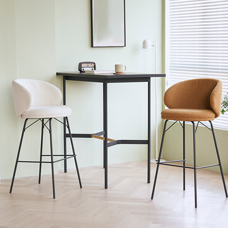 Modern Style Upholstered Counter Stool Low Back Bar Stool for Living Room