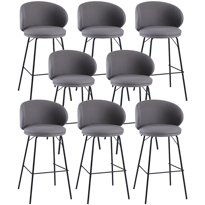 Modern Style Upholstered Counter Stool Low Back Bar Stool for Living Room