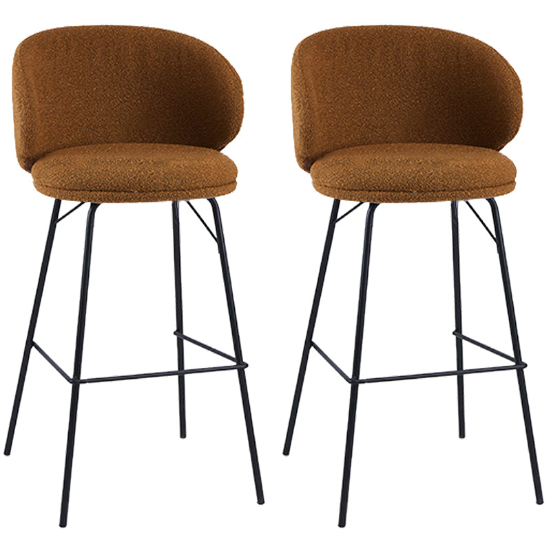 Modern Style Upholstered Counter Stool Low Back Bar Stool for Living Room