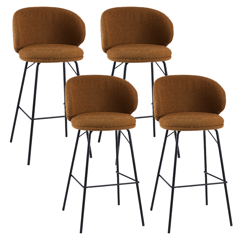 Modern Style Upholstered Counter Stool Low Back Bar Stool for Living Room