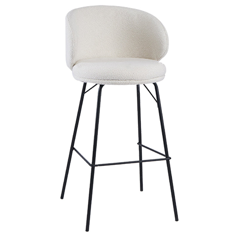 Modern Style Upholstered Counter Stool Low Back Bar Stool for Living Room
