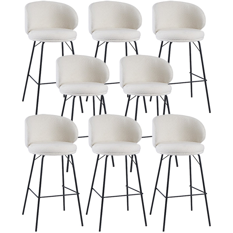 Modern Style Upholstered Counter Stool Low Back Bar Stool for Living Room