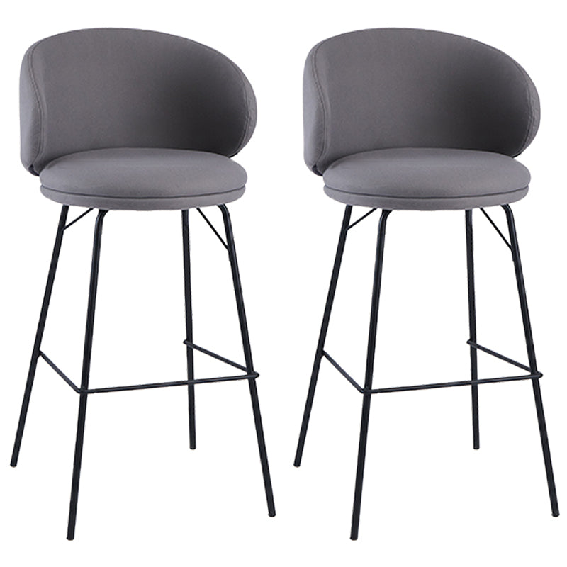 Modern Style Upholstered Counter Stool Low Back Bar Stool for Living Room