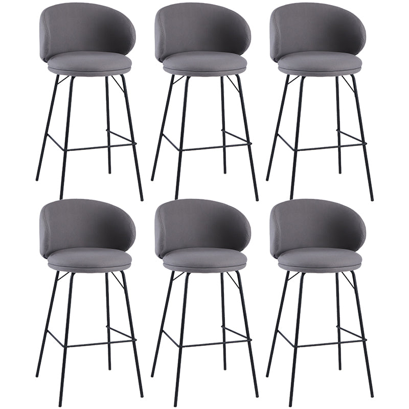 Modern Style Upholstered Counter Stool Low Back Bar Stool for Living Room
