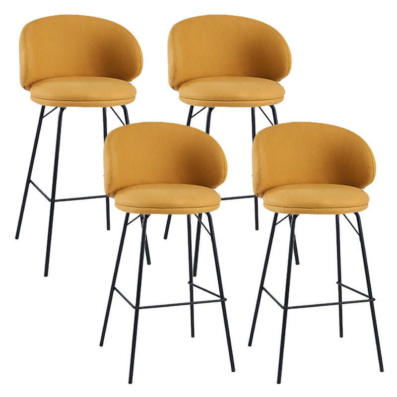 Modern Style Upholstered Counter Stool Low Back Bar Stool for Living Room