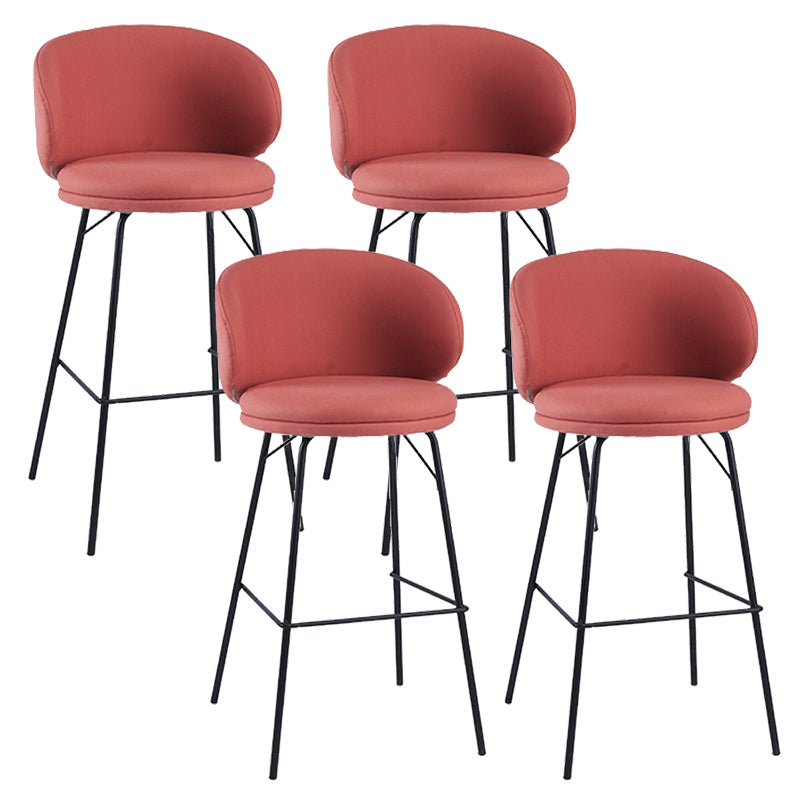 Modern Style Upholstered Counter Stool Low Back Bar Stool for Living Room