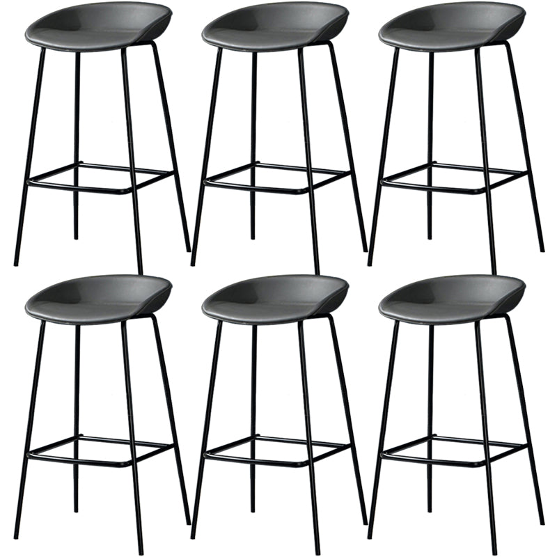 Contemporary Faux Leather Counter Stool Counter Height Bar Stool with Footrest