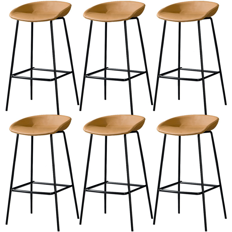 Contemporary Faux Leather Counter Stool Counter Height Bar Stool with Footrest