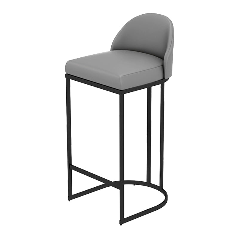 Modern Style Upholstered Counter Stool Low Back Bar Stool with Footrest