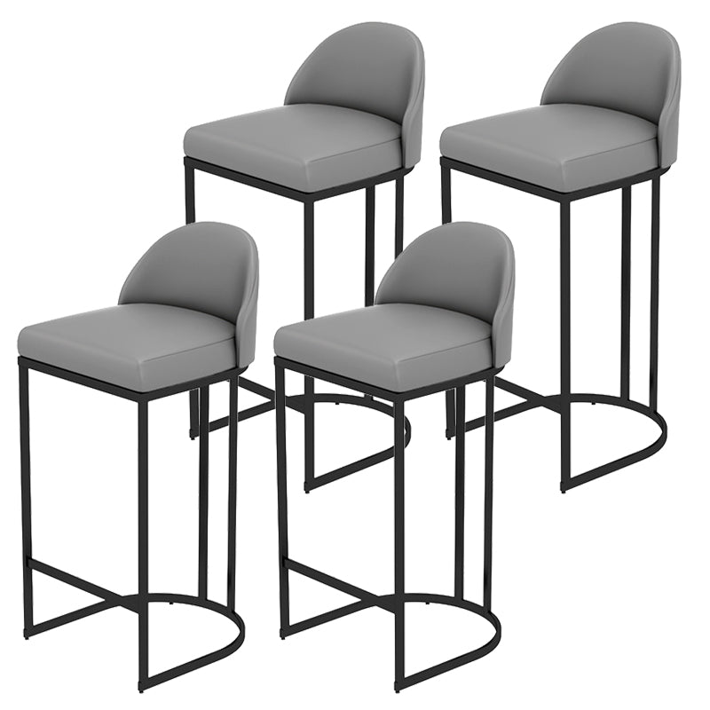 Modern Style Upholstered Counter Stool Low Back Bar Stool with Footrest