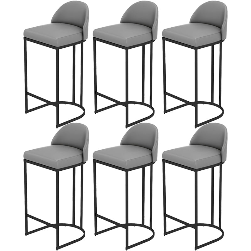 Modern Style Upholstered Counter Stool Low Back Bar Stool with Footrest