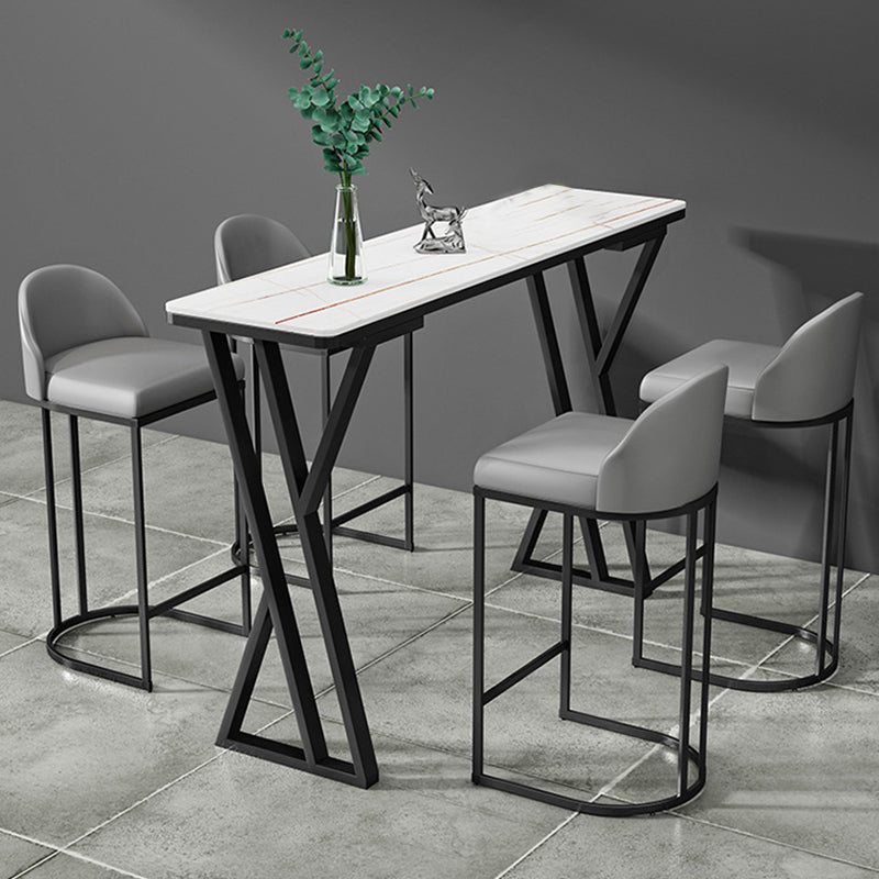 Modern Style Upholstered Counter Stool Low Back Bar Stool with Footrest