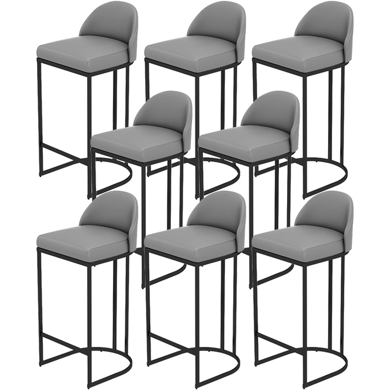 Modern Style Upholstered Counter Stool Low Back Bar Stool with Footrest