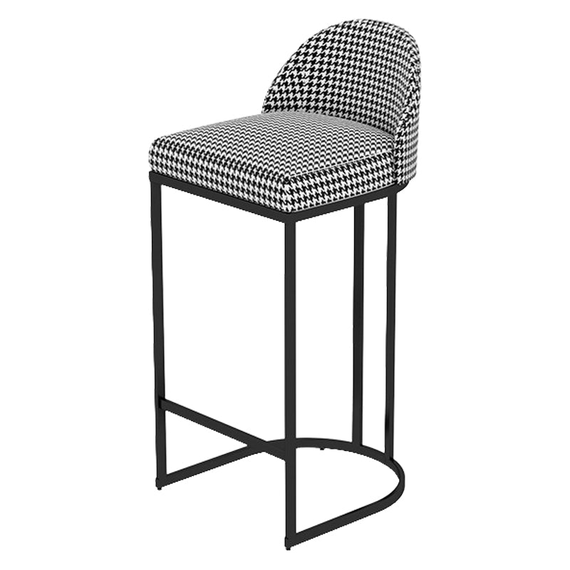 Modern Style Upholstered Counter Stool Low Back Bar Stool with Footrest