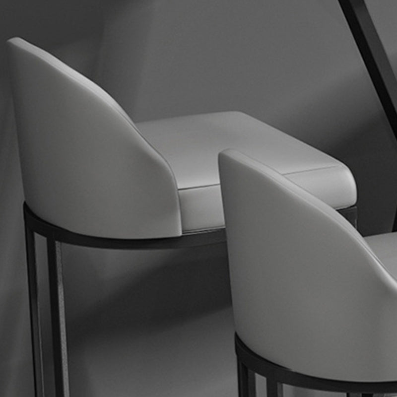 Modern Style Upholstered Counter Stool Low Back Bar Stool with Footrest