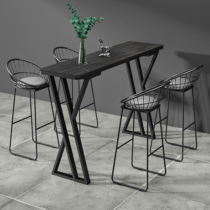 Modern Style Upholstered Counter Stool Low Back Bar Stool with Footrest