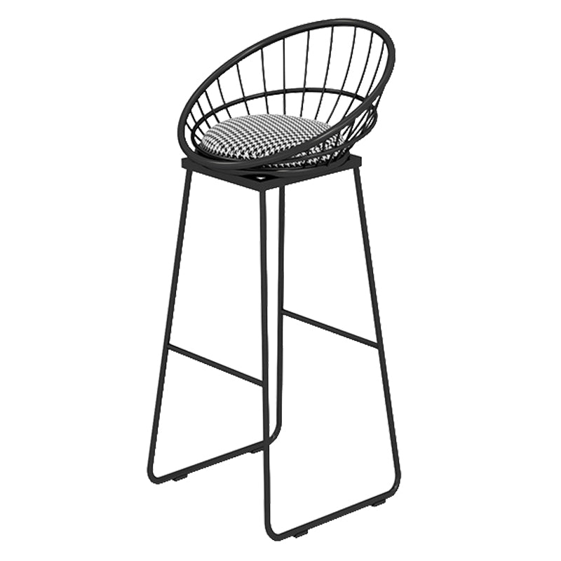 Modern Style Upholstered Counter Stool Low Back Bar Stool with Footrest