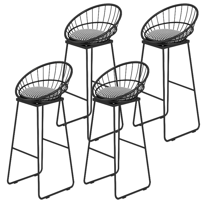 Modern Style Upholstered Counter Stool Low Back Bar Stool with Footrest