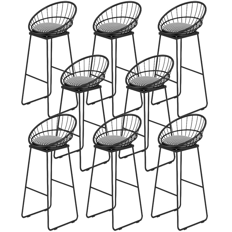 Modern Style Upholstered Counter Stool Low Back Bar Stool with Footrest