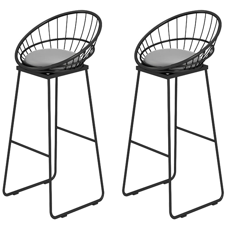 Modern Style Upholstered Counter Stool Low Back Bar Stool with Footrest