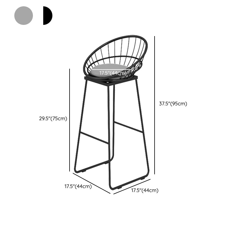 Modern Style Upholstered Counter Stool Low Back Bar Stool with Footrest