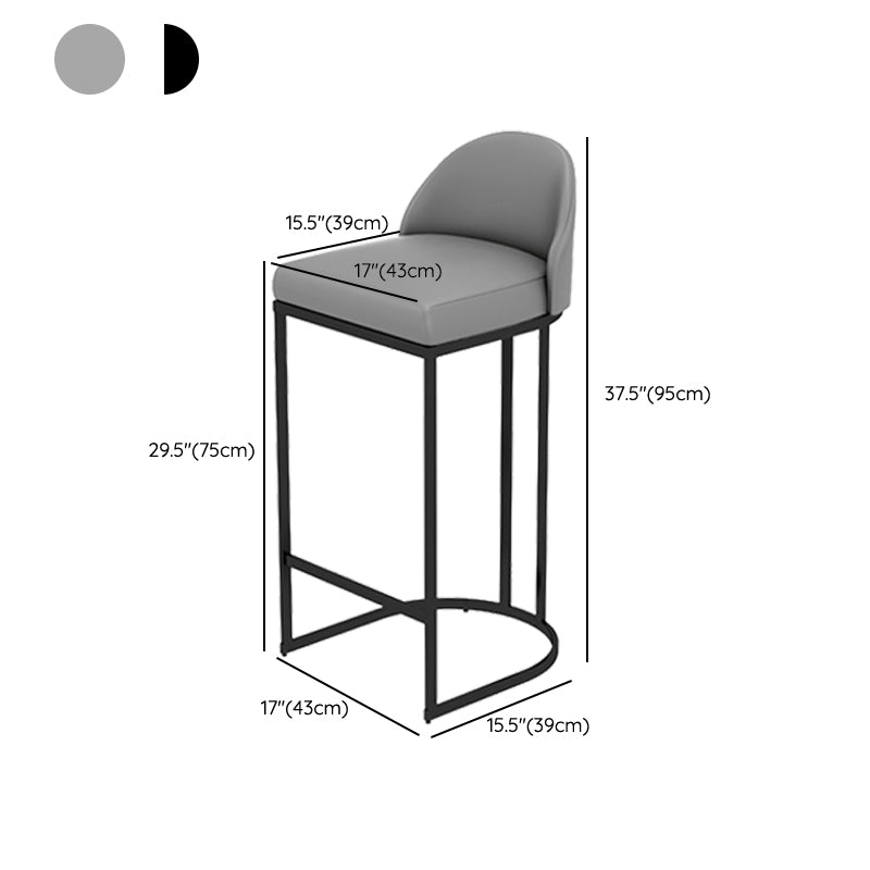 Modern Style Upholstered Counter Stool Low Back Bar Stool with Footrest