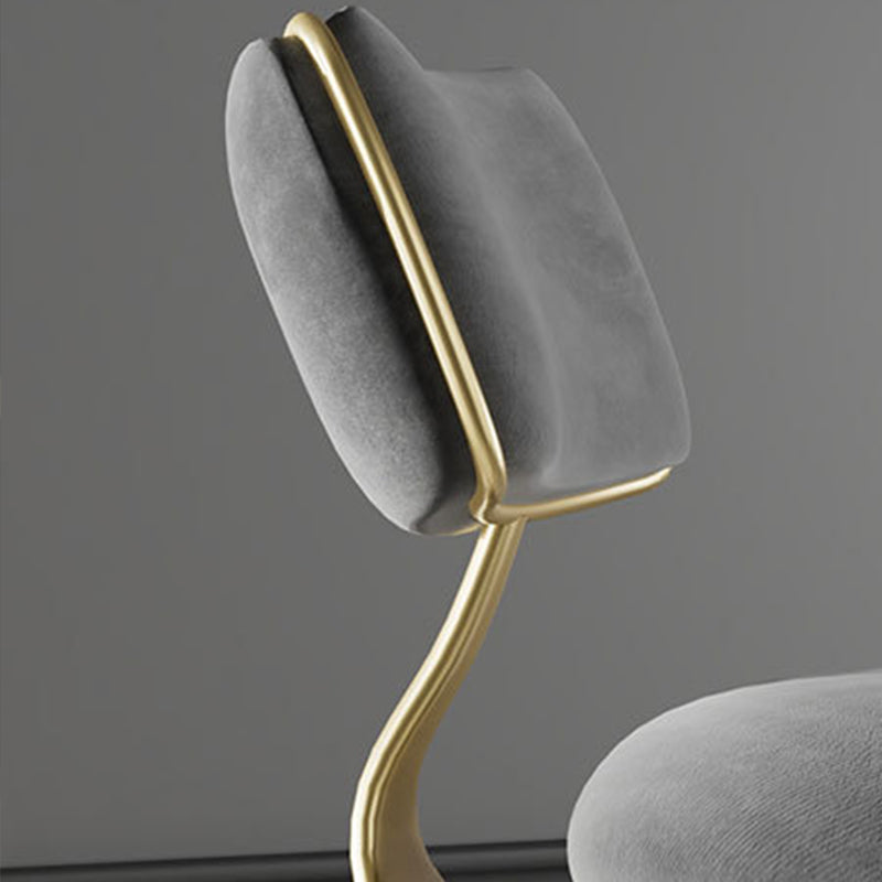 Scandinavian Style Counter Stool Upholstered Round Bar Stool with Footrest