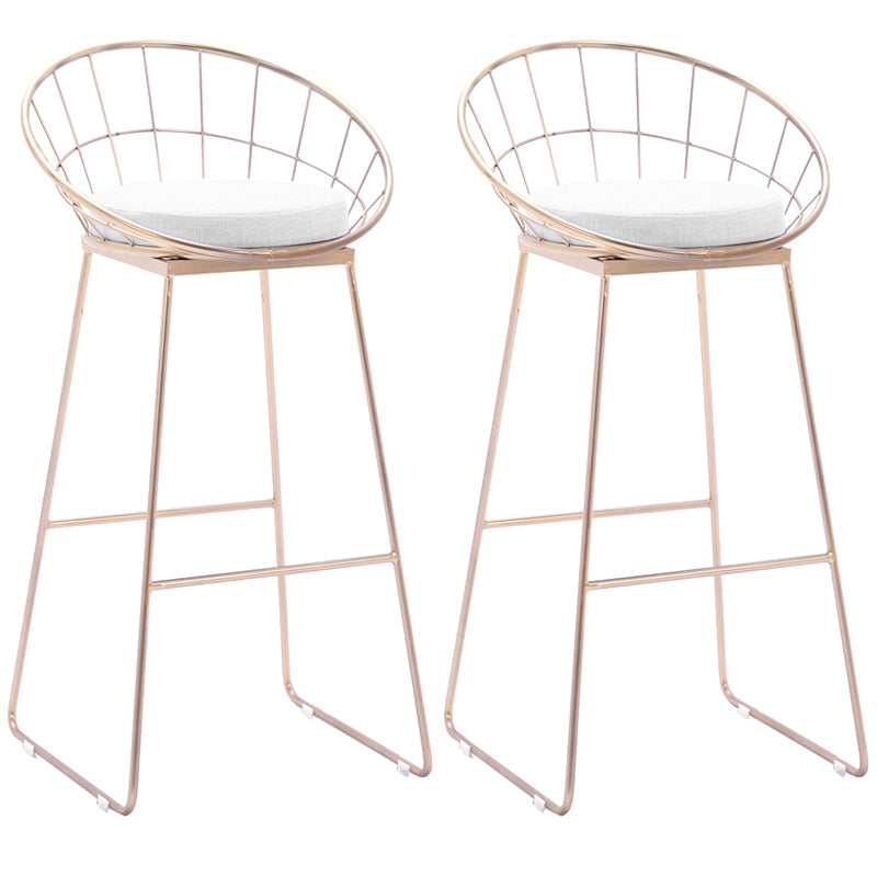 Scandinavian Style Counter Stool Upholstered Indoor Bar Stool with Footrest