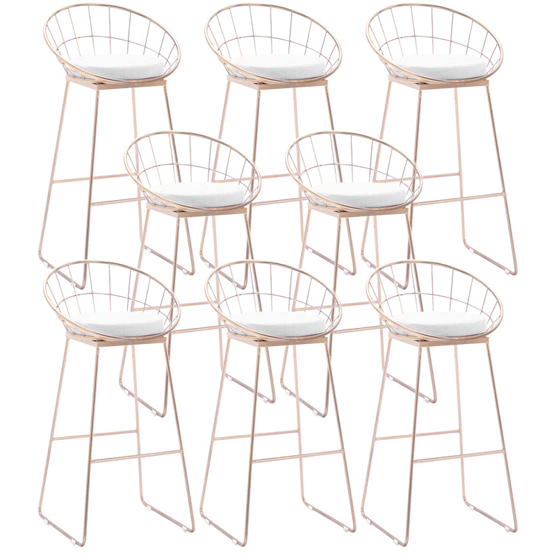 Scandinavian Style Counter Stool Upholstered Indoor Bar Stool with Footrest