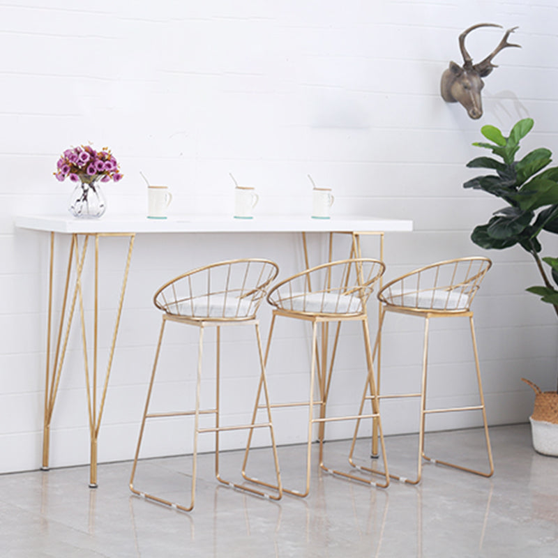 Scandinavian Style Counter Stool Upholstered Indoor Bar Stool with Footrest