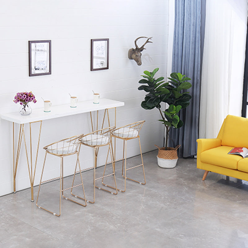 Scandinavian Style Counter Stool Upholstered Indoor Bar Stool with Footrest