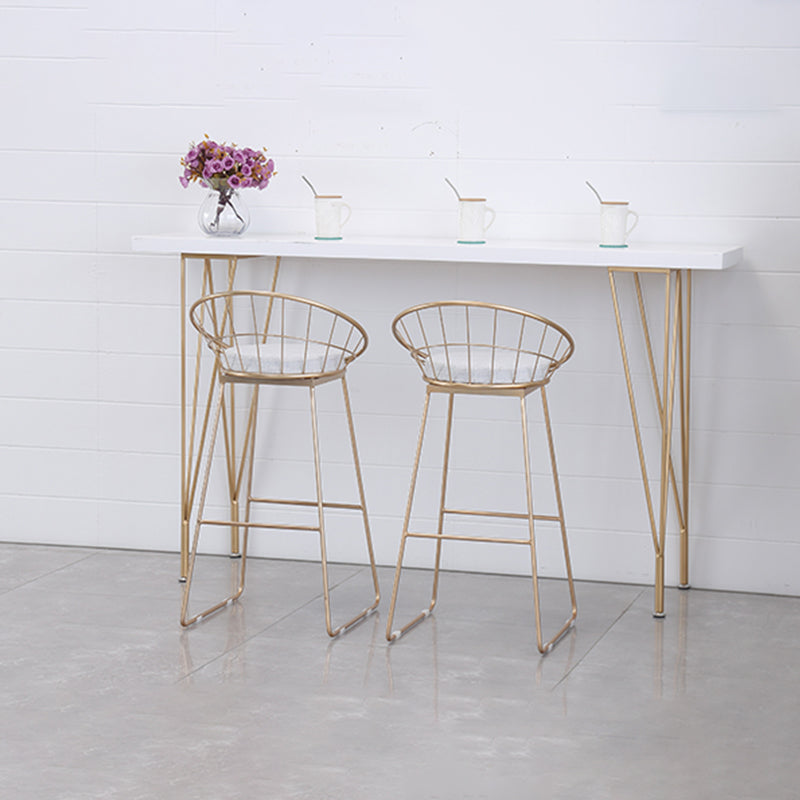 Scandinavian Style Counter Stool Upholstered Indoor Bar Stool with Footrest