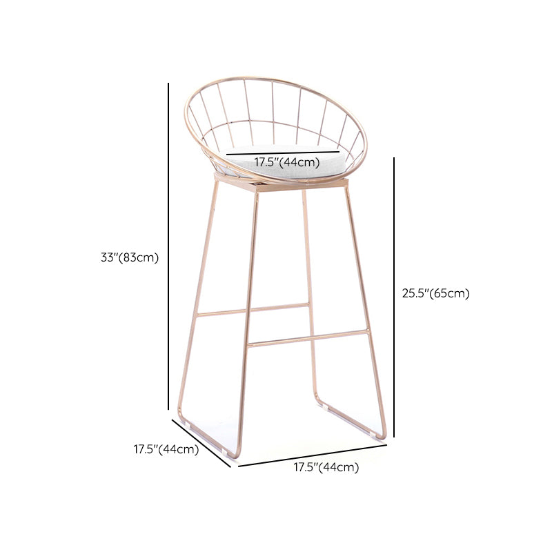Scandinavian Style Counter Stool Upholstered Indoor Bar Stool with Footrest
