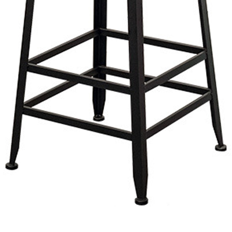 Contemporary Style Brown Barstool Low Back Bar Stool with Metal Legs