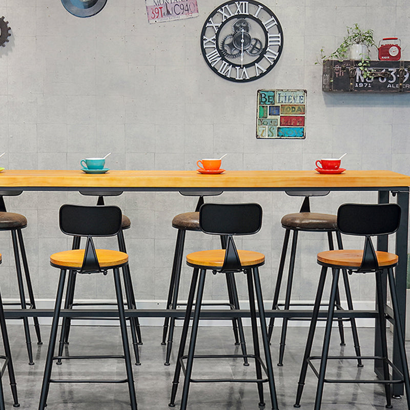 Contemporary Style Brown Barstool Low Back Bar Stool with Metal Legs