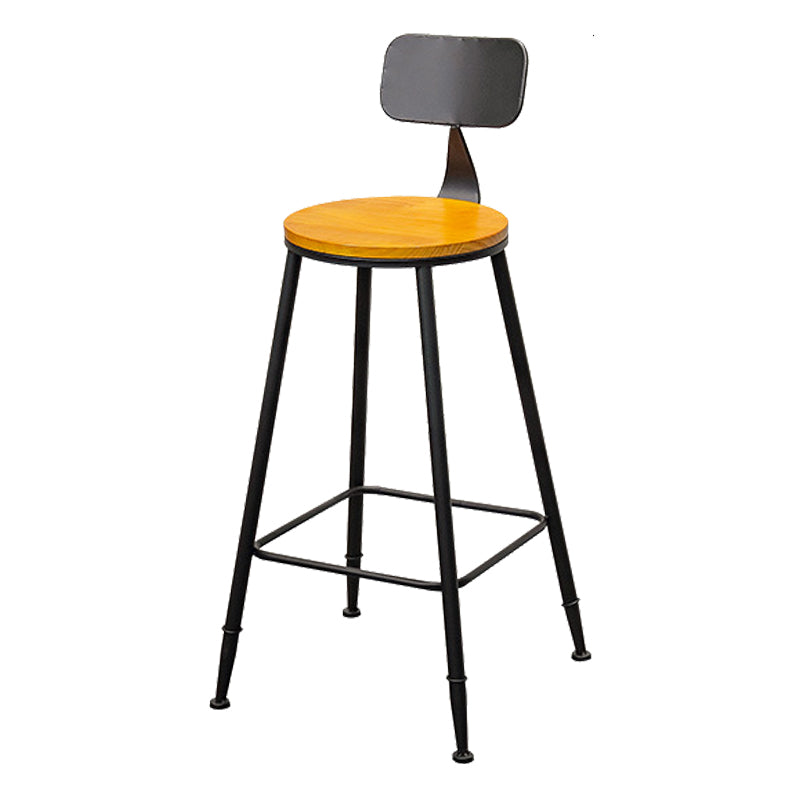 Contemporary Style Brown Barstool Low Back Bar Stool with Metal Legs