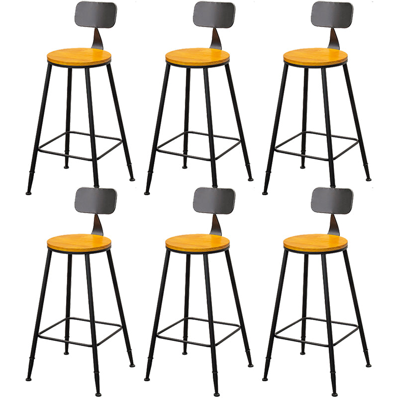 Contemporary Style Brown Barstool Low Back Bar Stool with Metal Legs