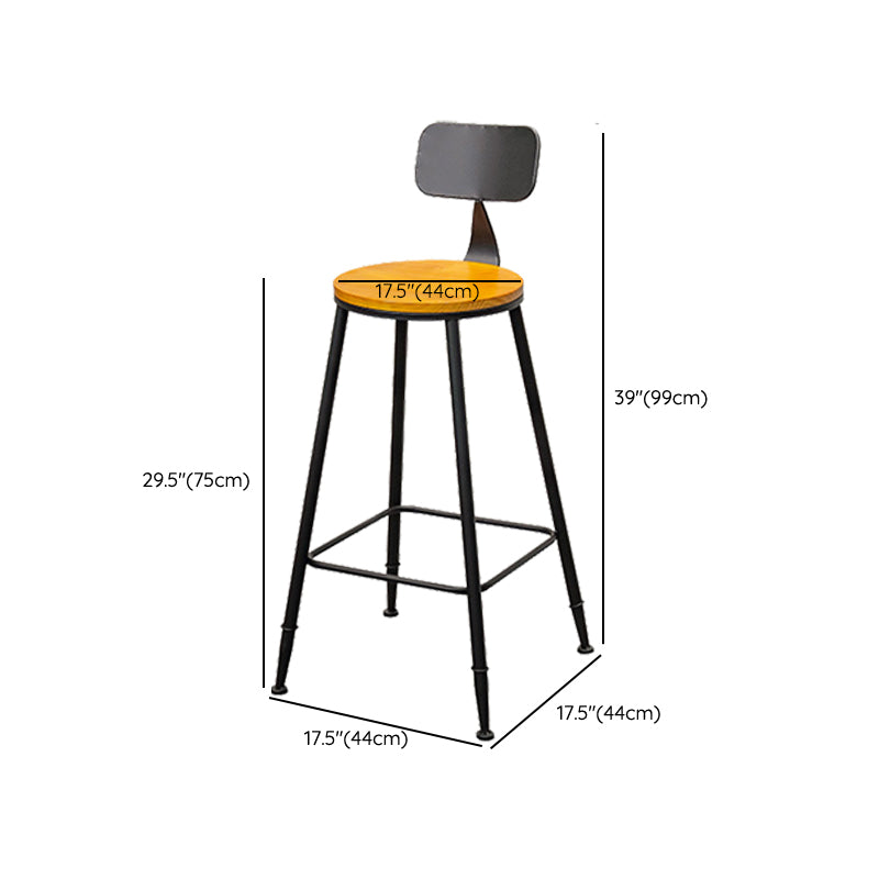 Contemporary Style Brown Barstool Low Back Bar Stool with Metal Legs