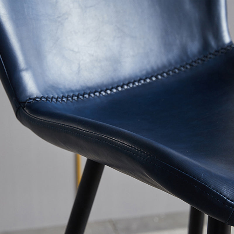 Contemporary Armless Bar Stool Faux Leather Bar Stool for Living Room