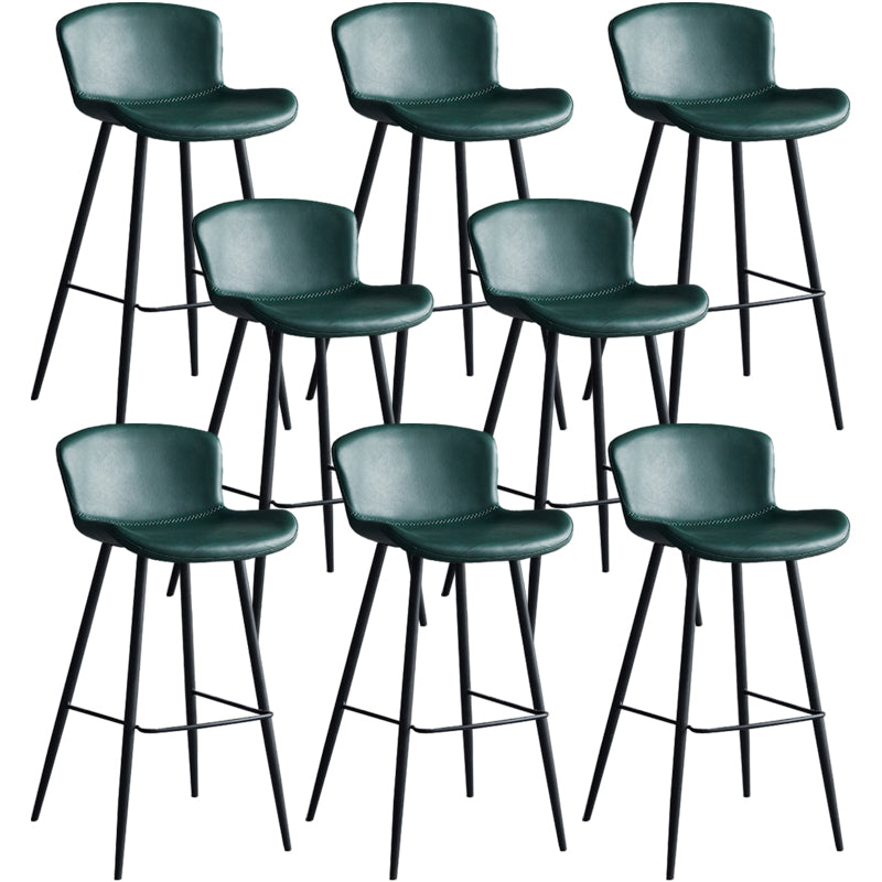 Contemporary Armless Bar Stool Faux Leather Bar Stool for Living Room
