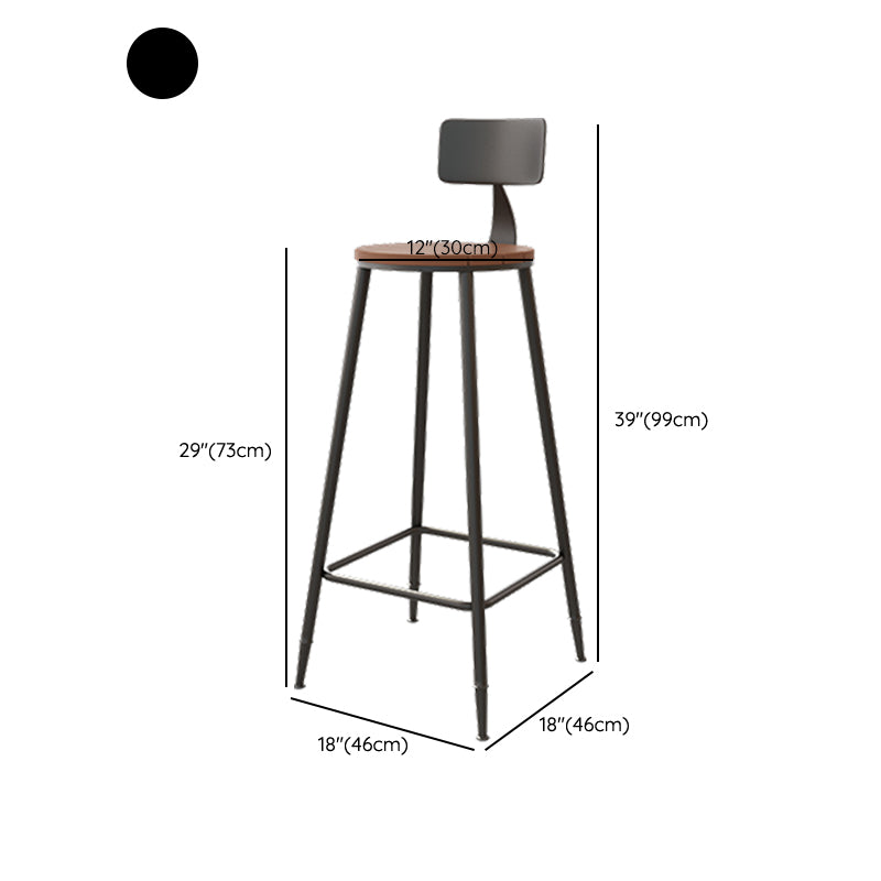 Metal Indoor/ Outdoor Counter Stools Modern Round Armless Bar Stool