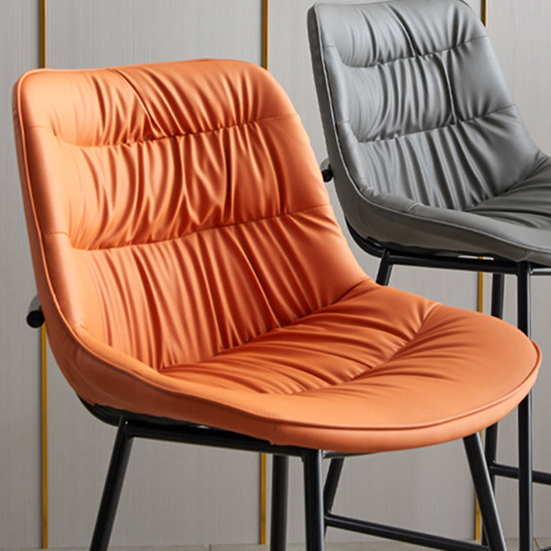 Modern Faux Leather Counter Stool Low Back Bar Stool with Footrest