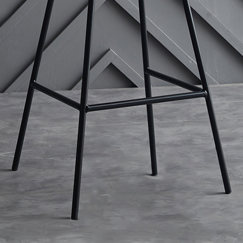 Modern Faux Leather Counter Stool Low Back Bar Stool with Footrest