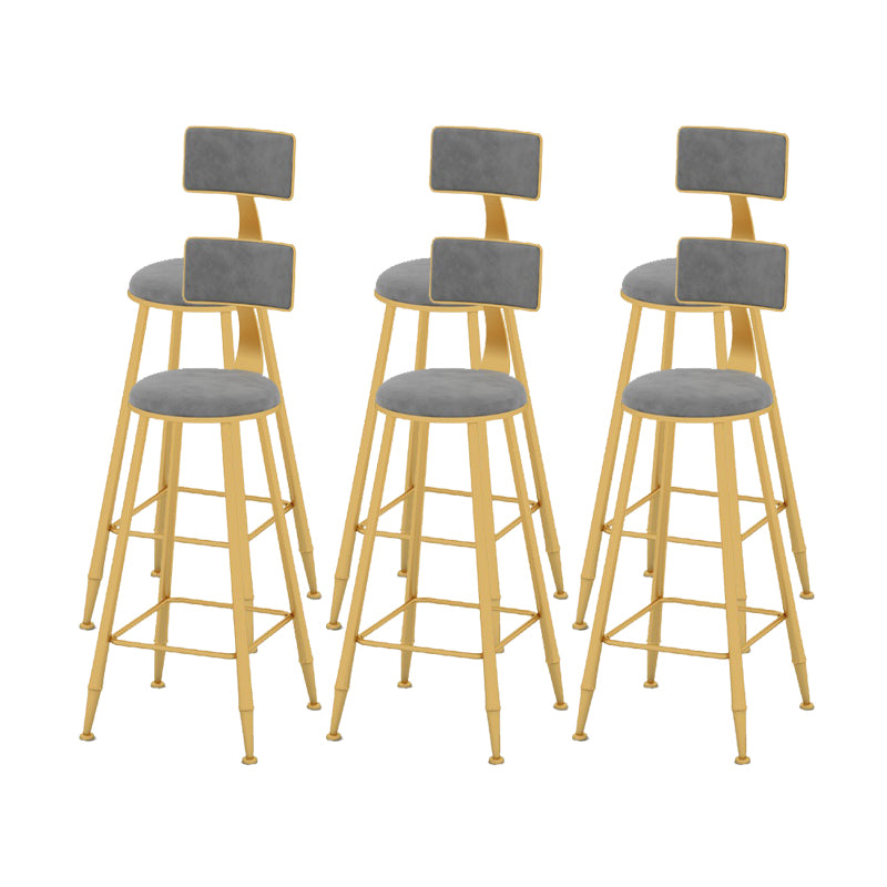 Scandinavian Upholstered Counter Stool Round Bar-height Bar Stool for Indoor