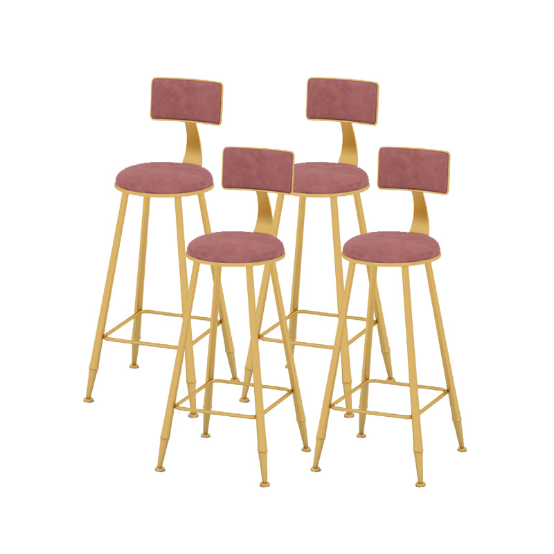 Scandinavian Upholstered Counter Stool Round Bar-height Bar Stool for Indoor