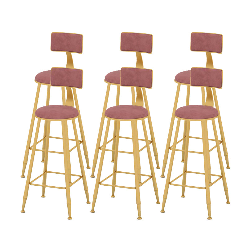 Scandinavian Upholstered Counter Stool Round Bar-height Bar Stool for Indoor