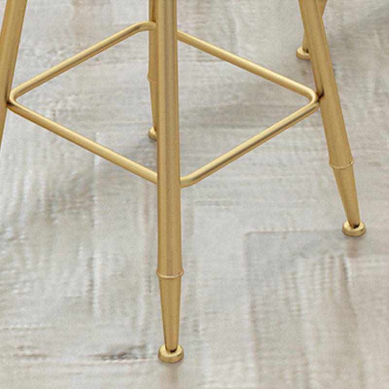 Scandinavian Upholstered Counter Stool Round Bar-height Bar Stool for Indoor