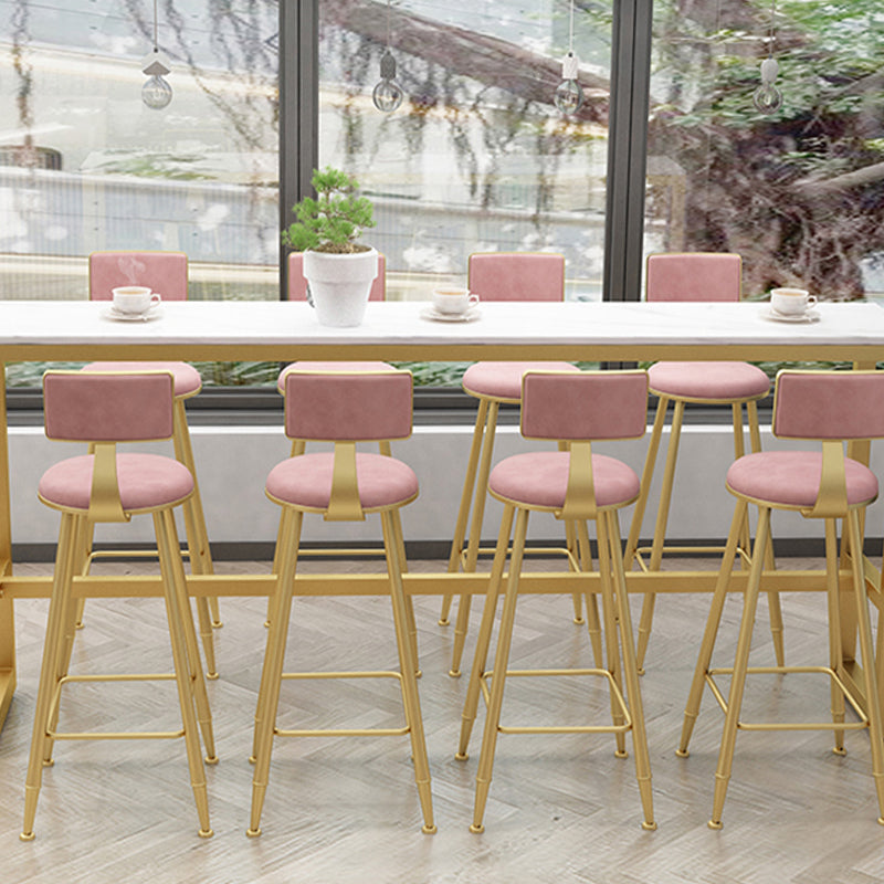 Scandinavian Upholstered Counter Stool Round Bar-height Bar Stool for Indoor